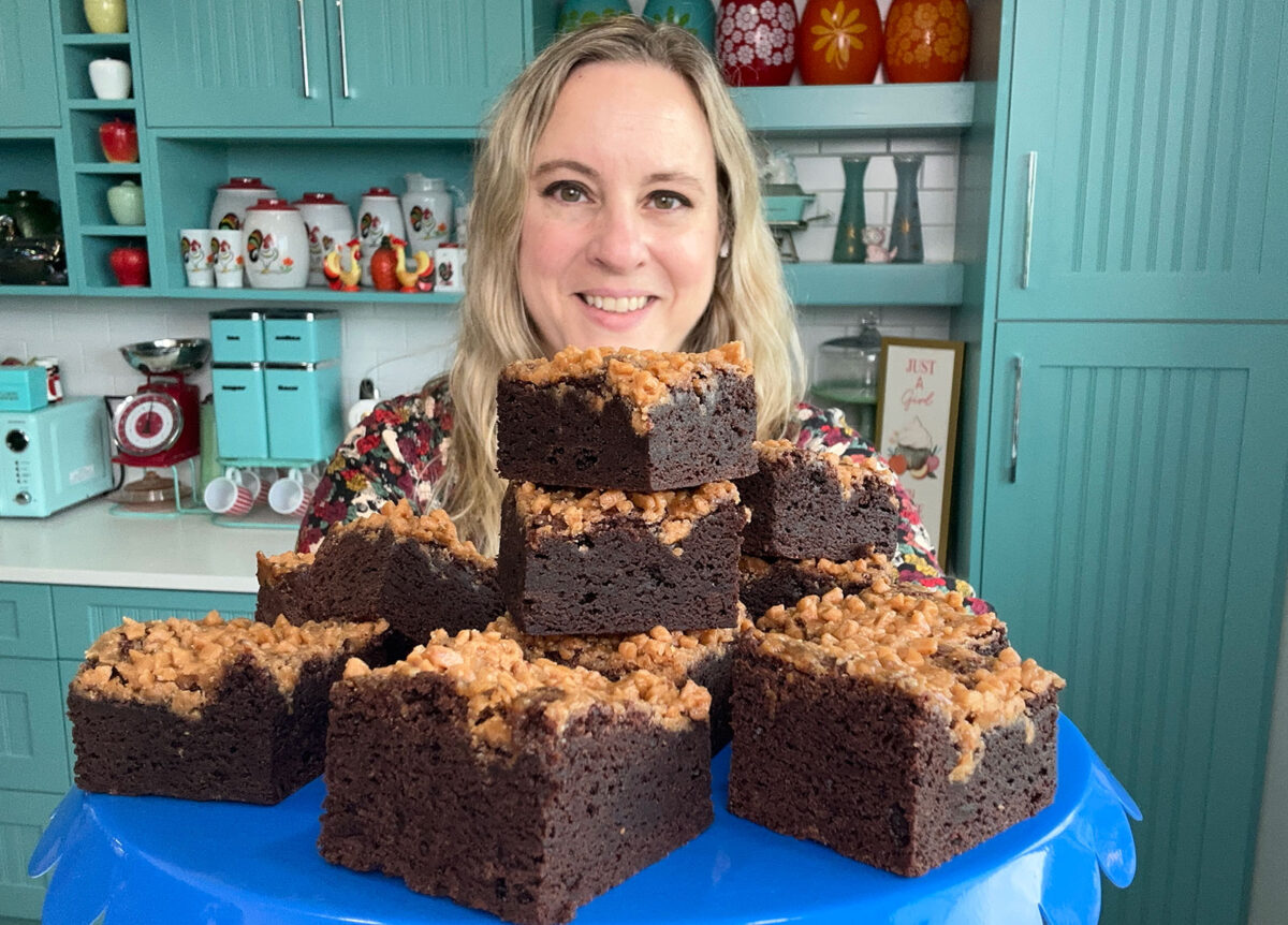 Karlynn and her toffee brownies