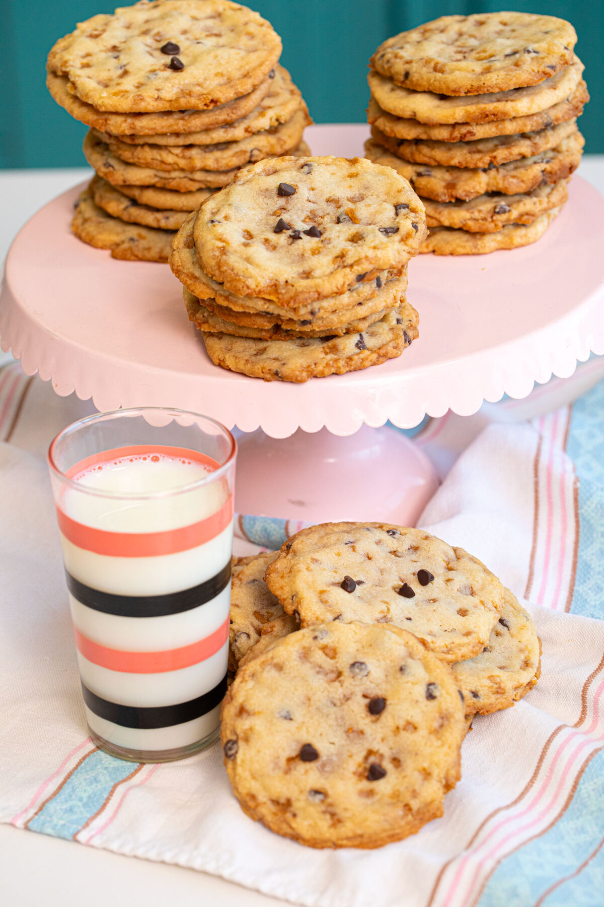 stacks of toffee cookies