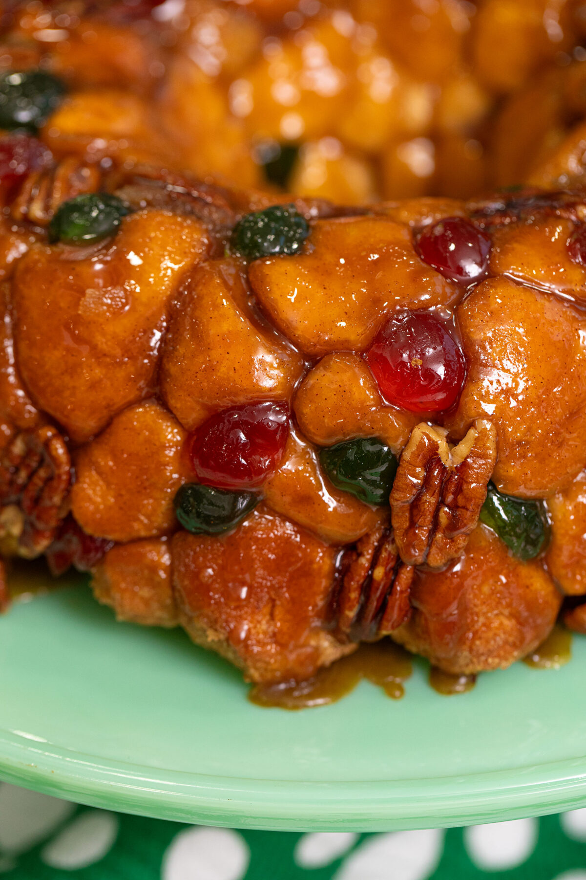 close up of cheater Christmas monkey bread