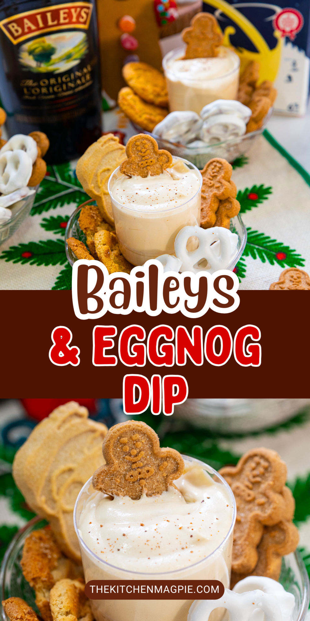 Baileys and eggnog combine in this pudding based dip to make the perfect dessert dip for your party or holiday gathering!
 #dessertdip #thekitchenmagpie #baileys #eggnog