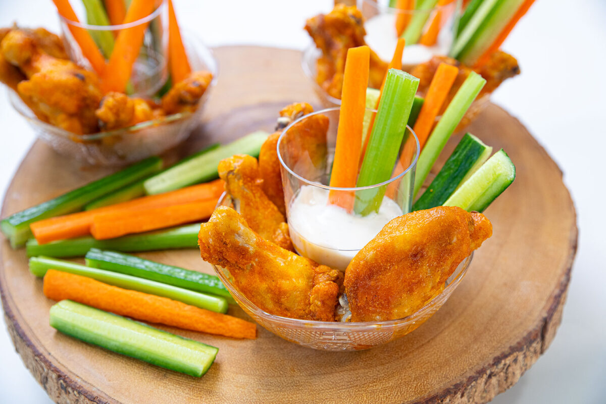 buffalo chicken wings in a snack set