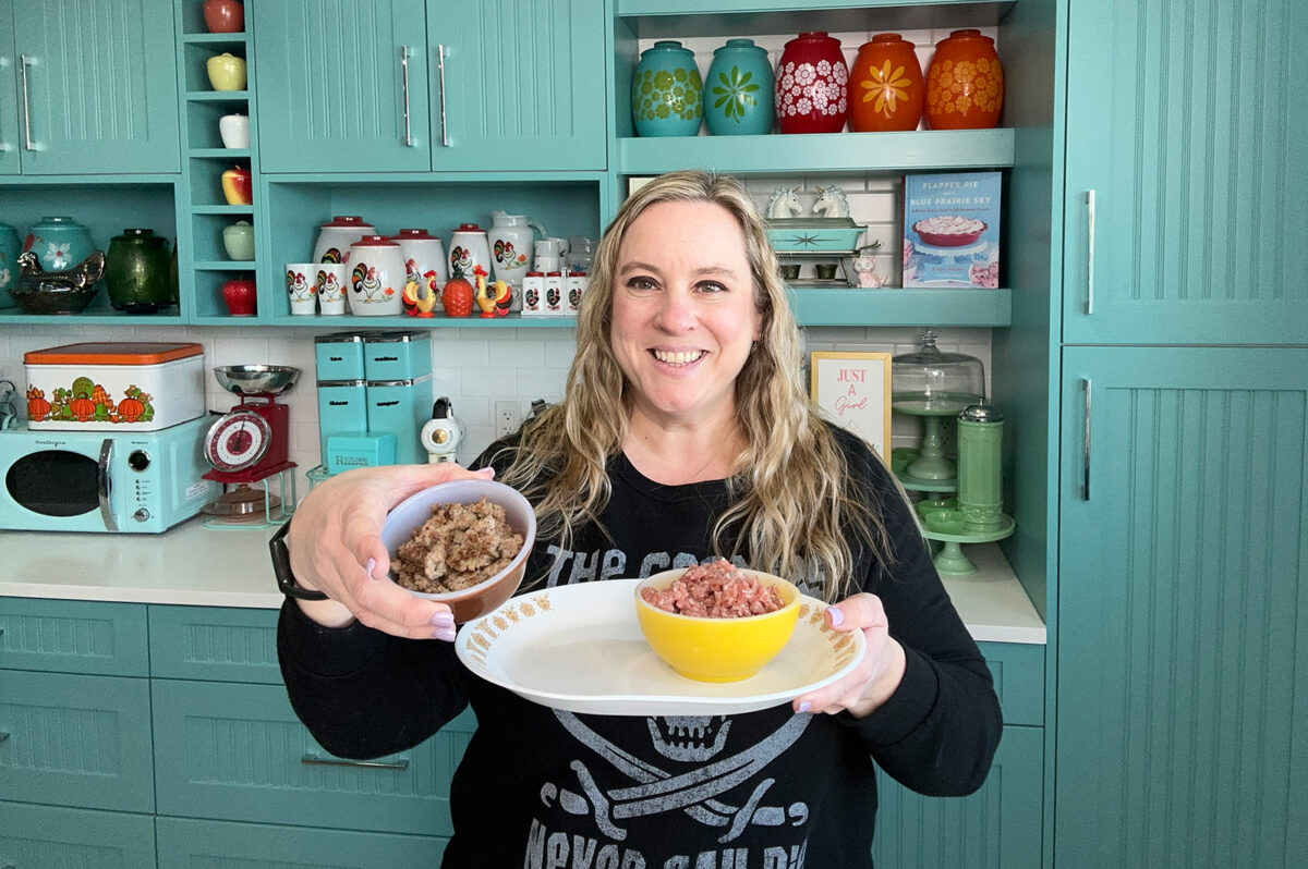 Karlynn and her homemade Italian Pork sausage recipe